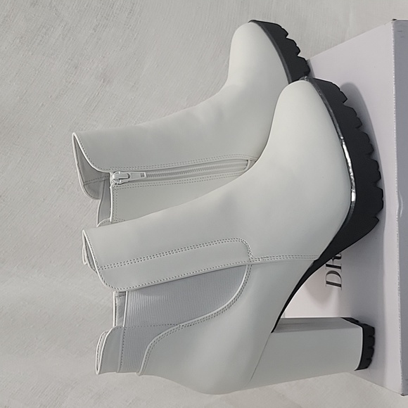 Allegra K Women's Chunky High Heel Platform Zipper Chelsea Boots - Picture 7 of 9